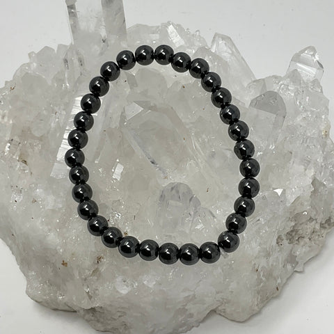 Hematite 6mm Round Bracelet