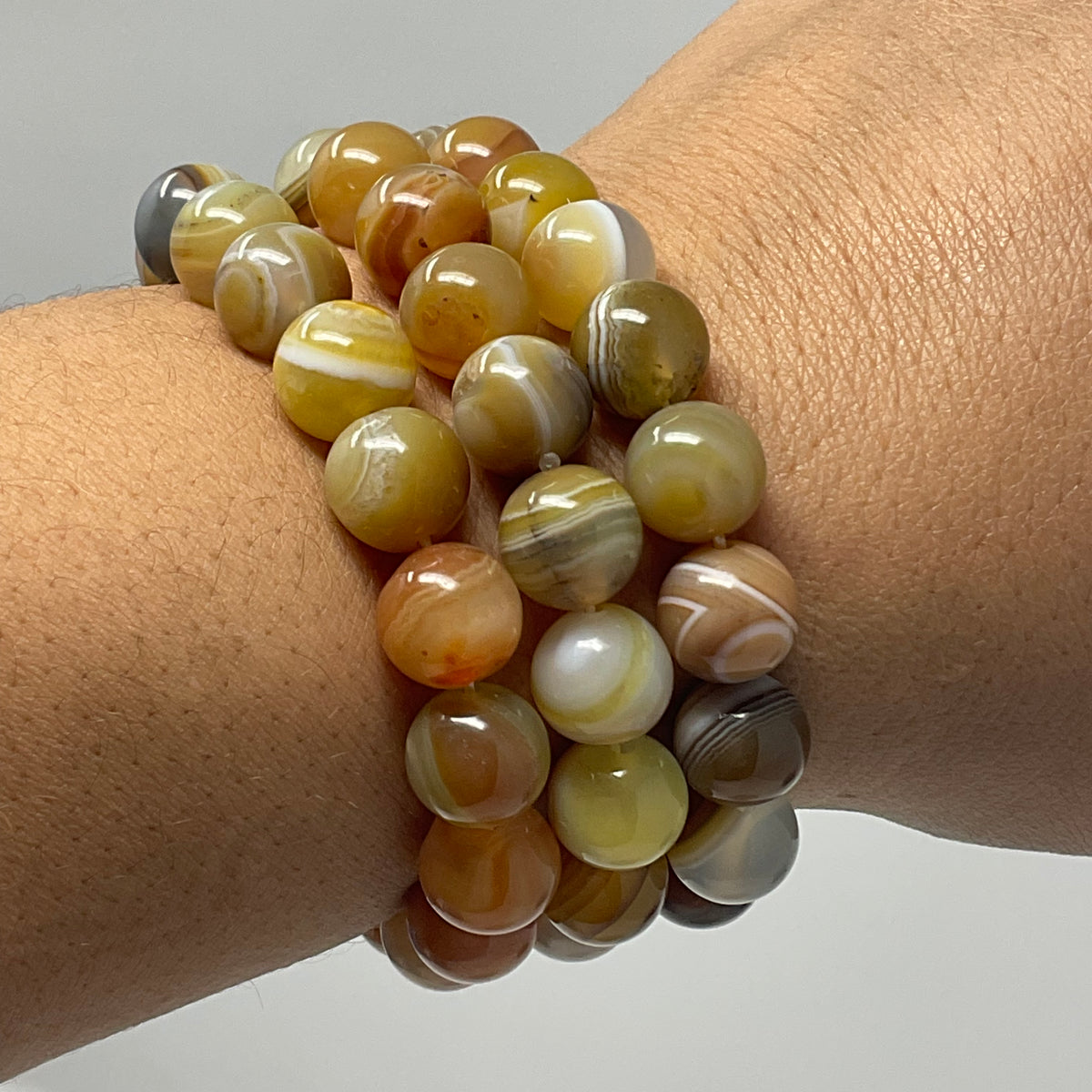 Yellow Botswana 10mm Round Bracelet