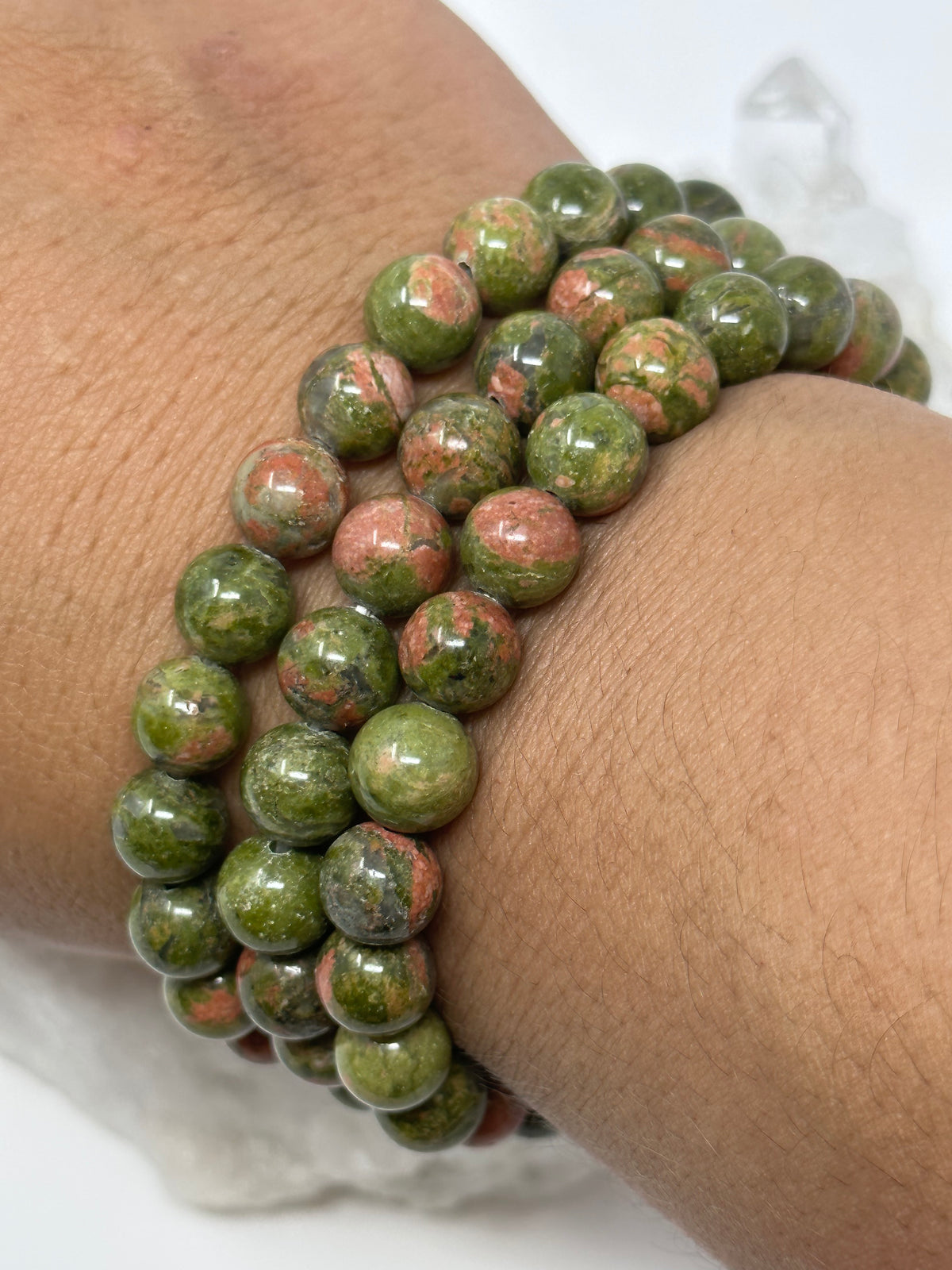 Unakite 8mm Round Bracelet