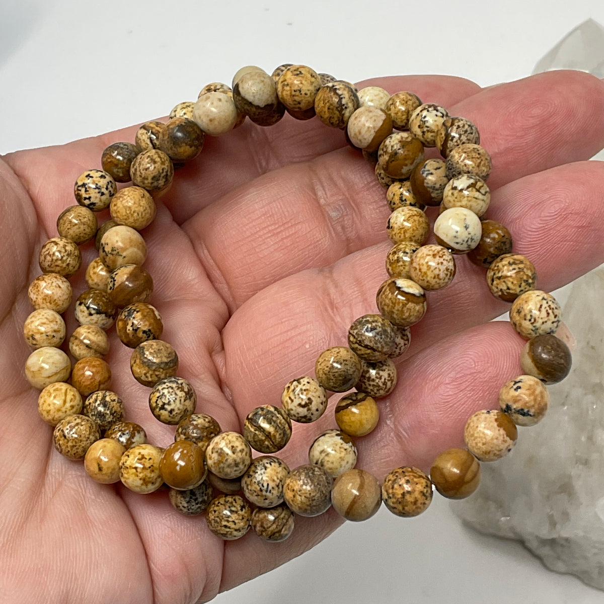 6MM Picture Jasper Round Bracelet