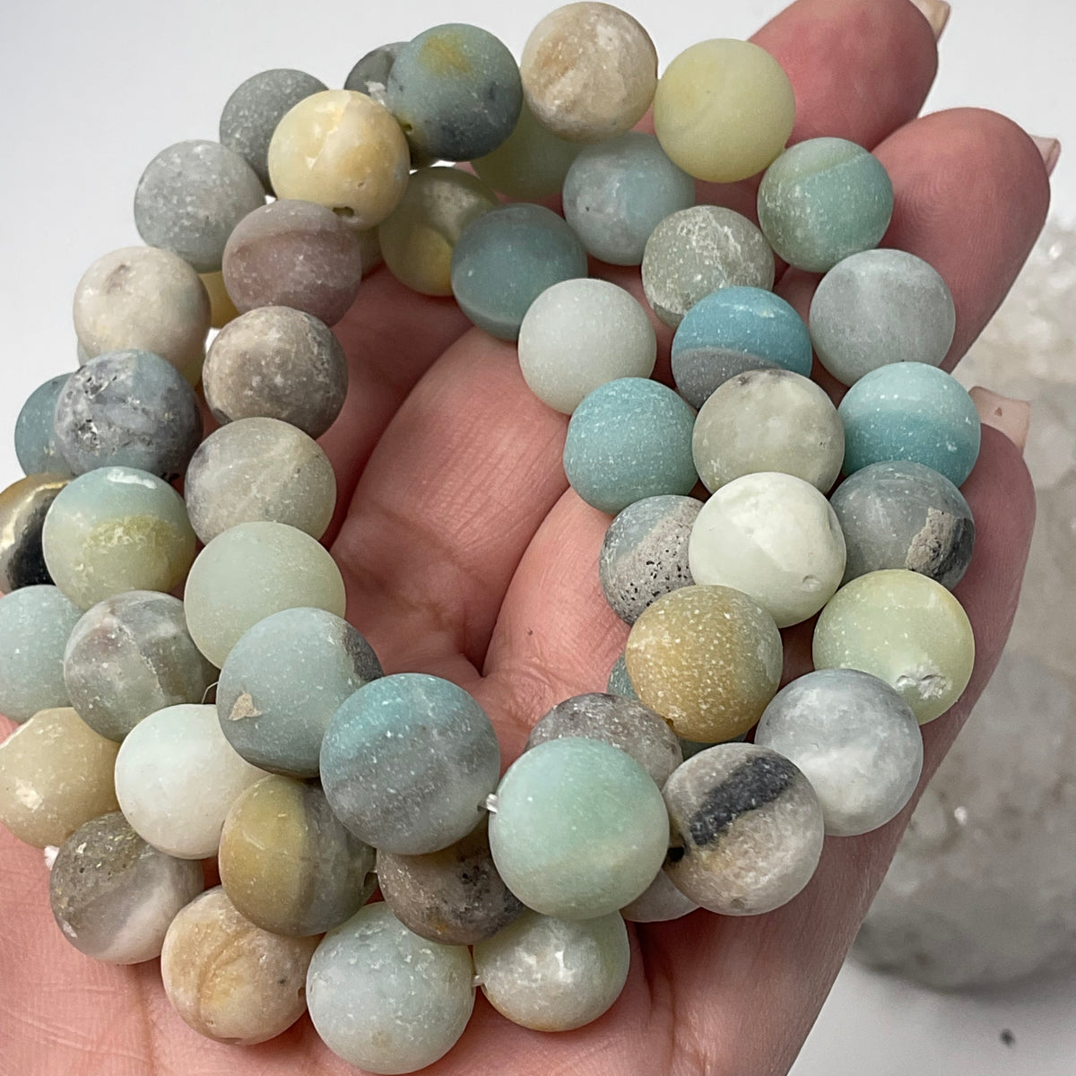 Caribbean Calcite Matte 10MM Round Bracelet