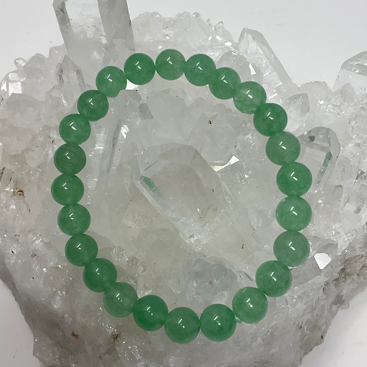 Green Jade 8mm 3-Piece Round Bracelet Set