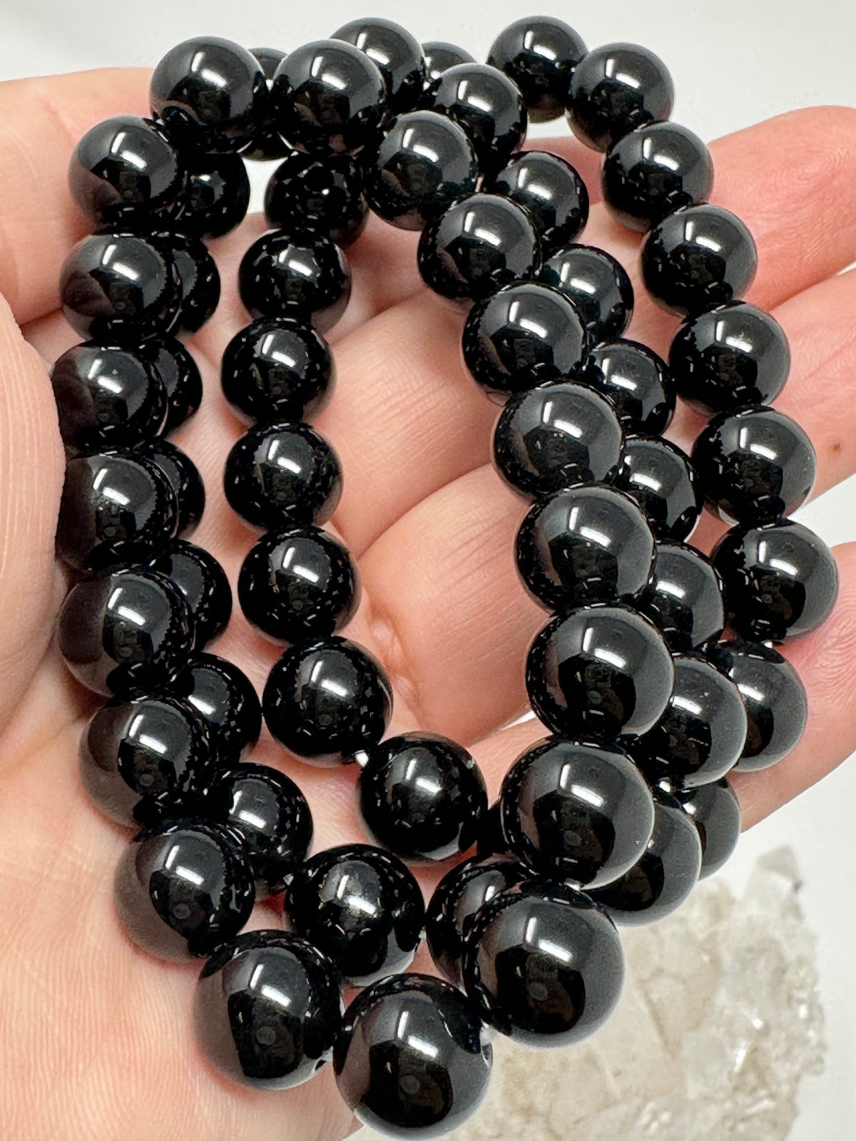 Black Agate 10mm Round Bracelet