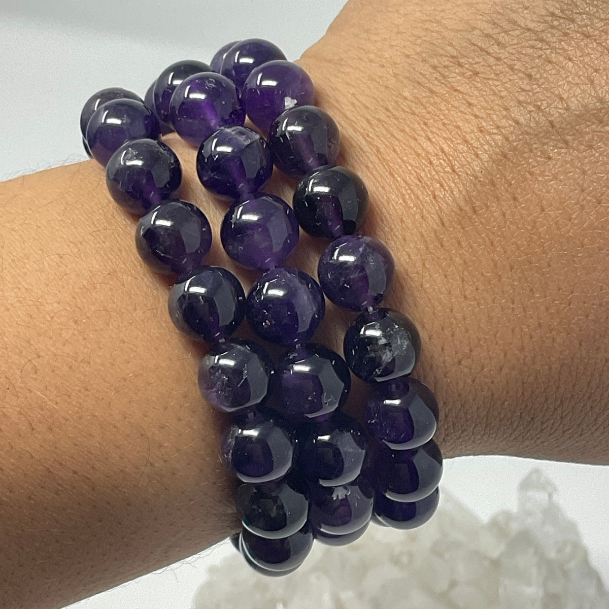 Dark Amethyst 10mm Round Bracelet