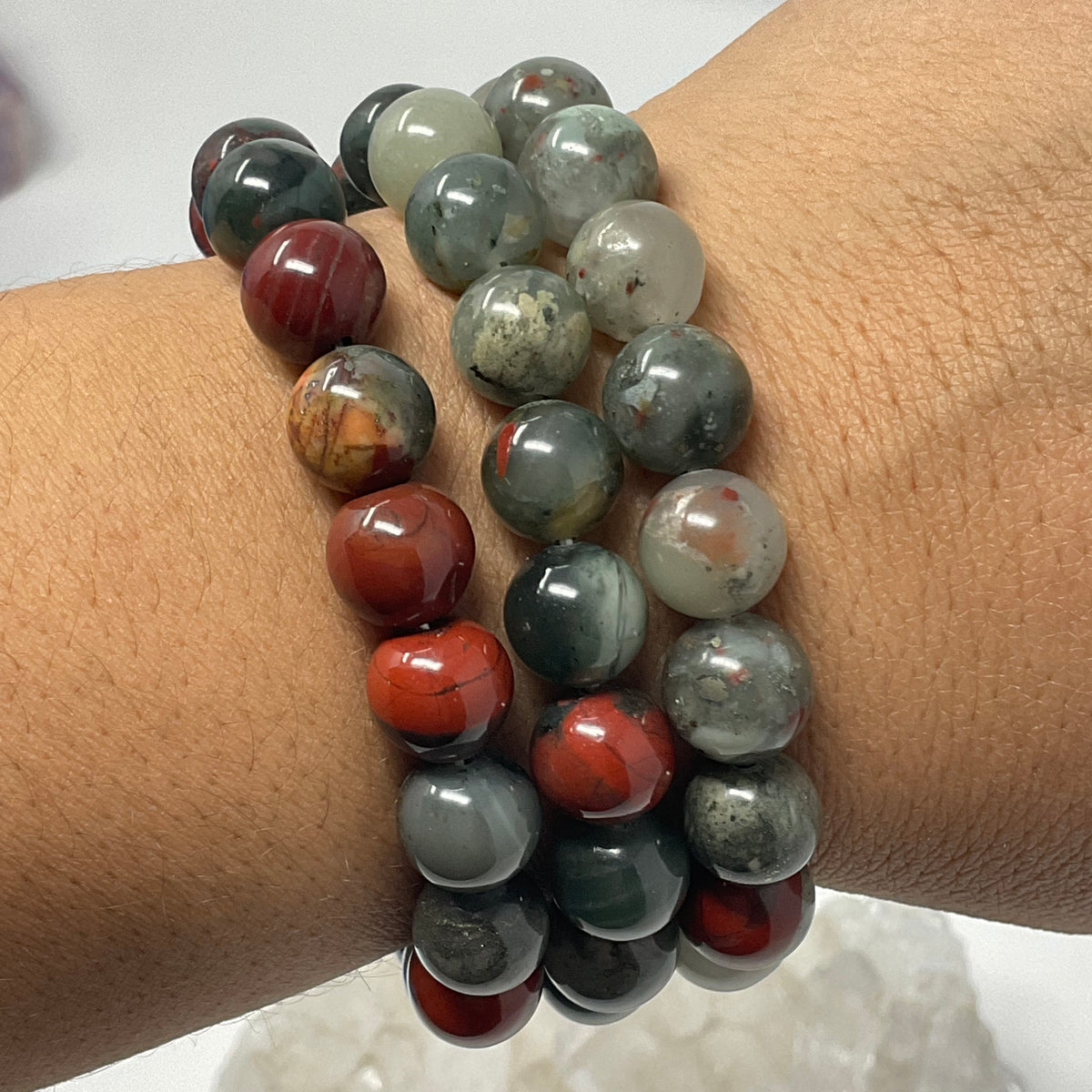 Bloodstone 10mm Round Bracelet