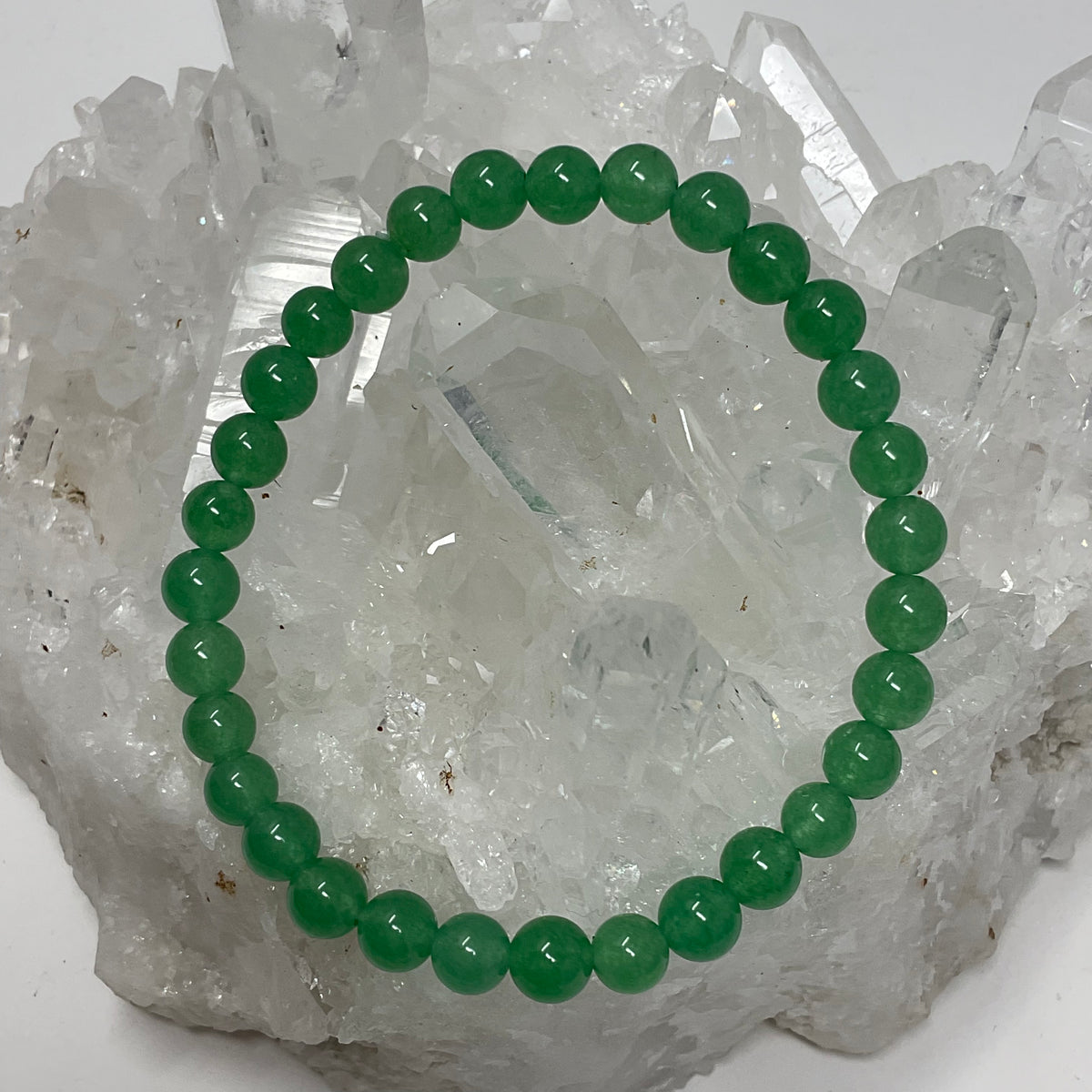 Green Jade 6mm 3-Piece Round Bracelet Set