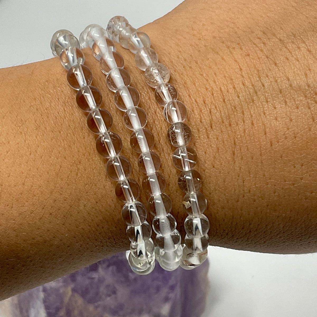 Crystal Quartz 6mm Round Bracelet