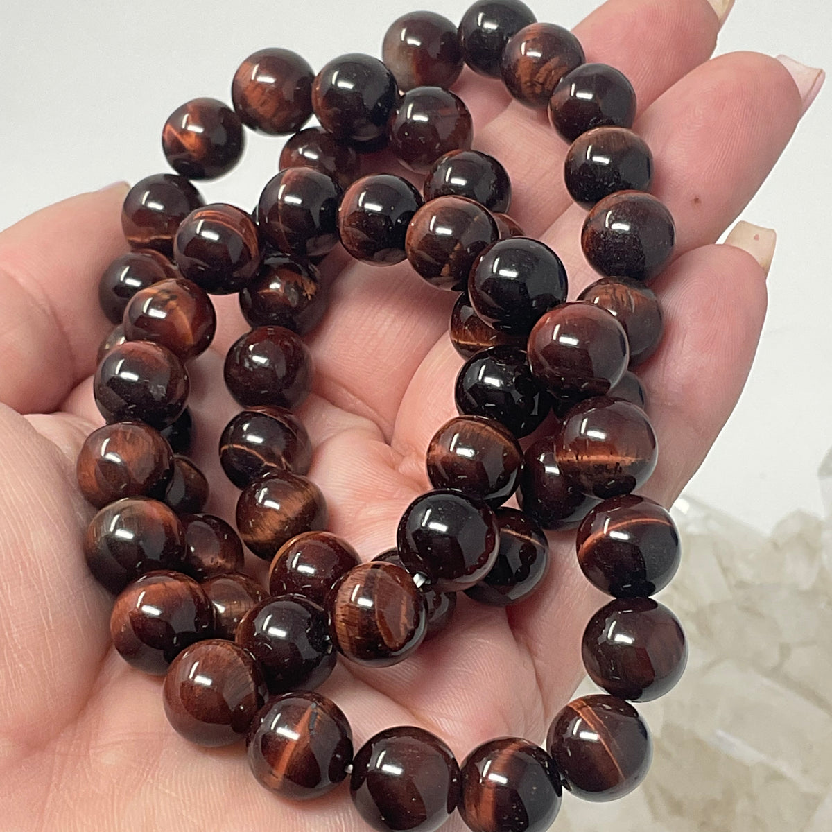 Red Tiger Eye 10mm Round Bracelet