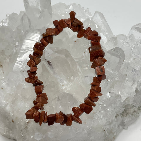 Brown Goldstone Chip Bracelet