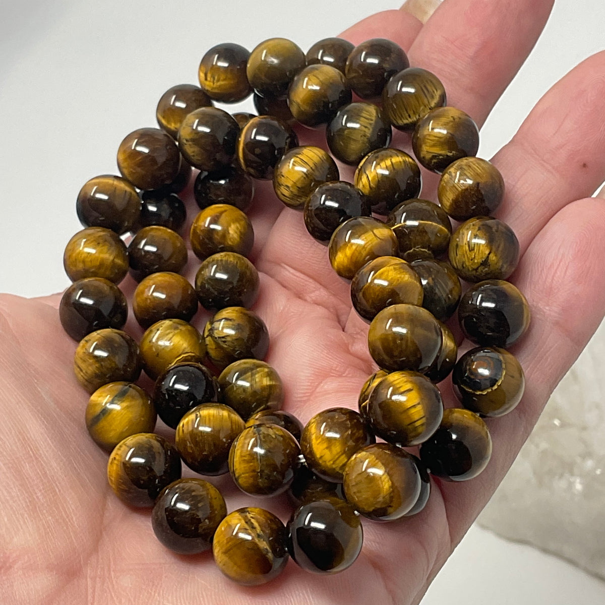 Yellow Tiger Eye 10mm Round Bracelet