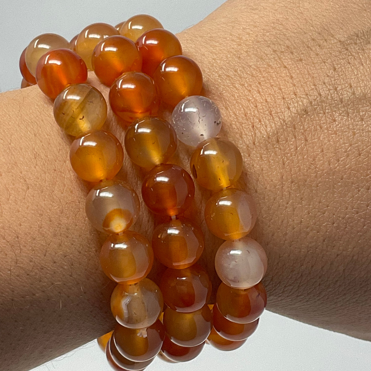 Carnelian Multi-Color 10mm Round Bracelet