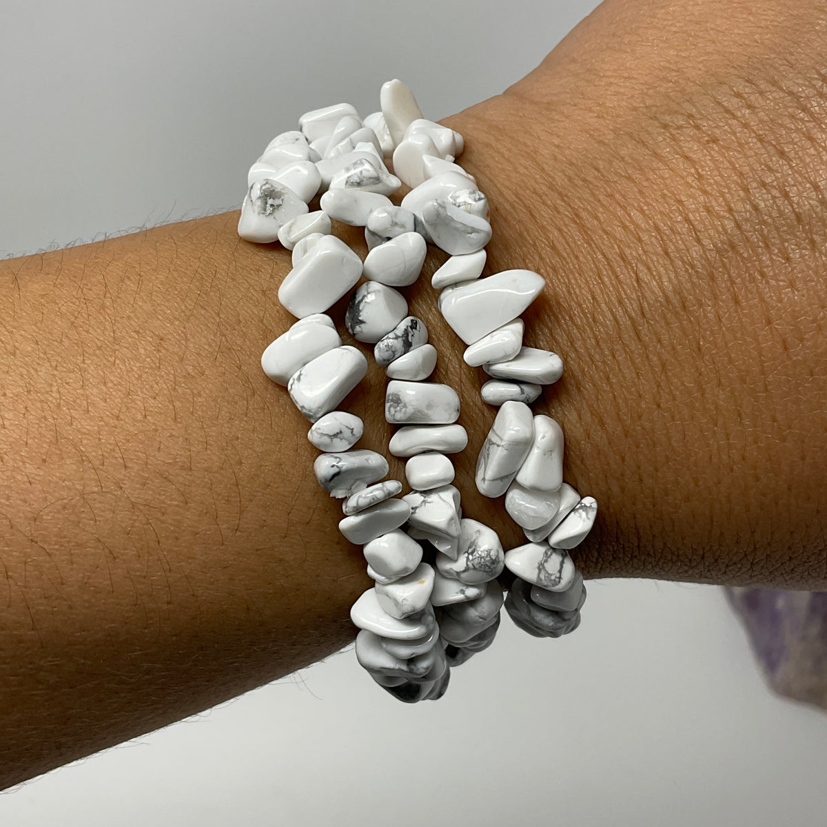 White Howlite Chip Bracelet