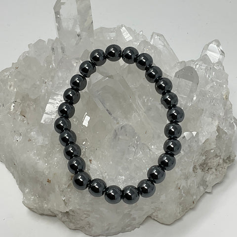 Hematite 8mm Round Bracelet