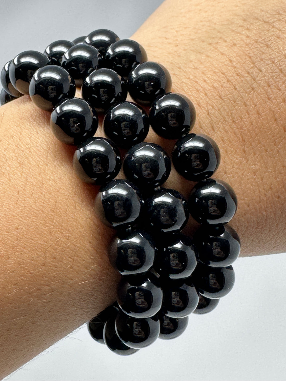 Black Agate 10mm Round Bracelet