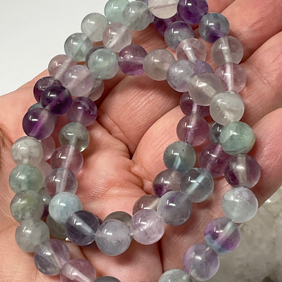 Fluorite 8mm Round Bracelets