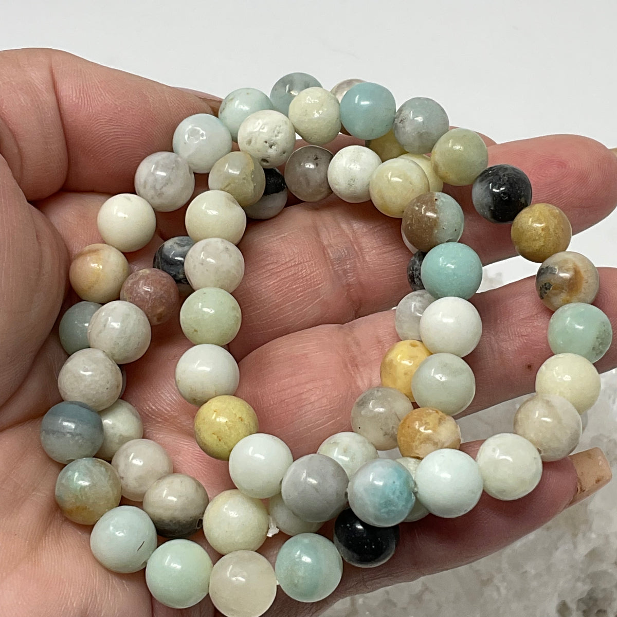 8MM Caribbean Calcite Round Bracelet