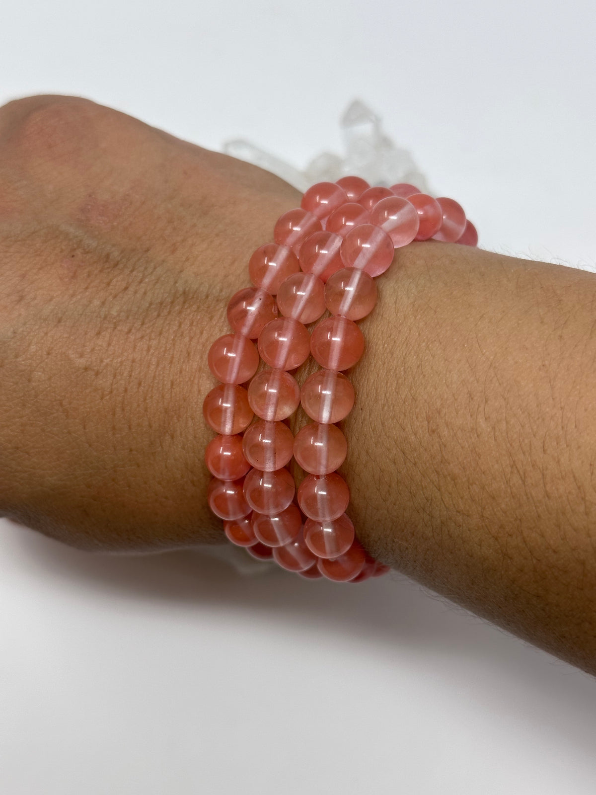 8MM Cherry Quartz Round Bracelet