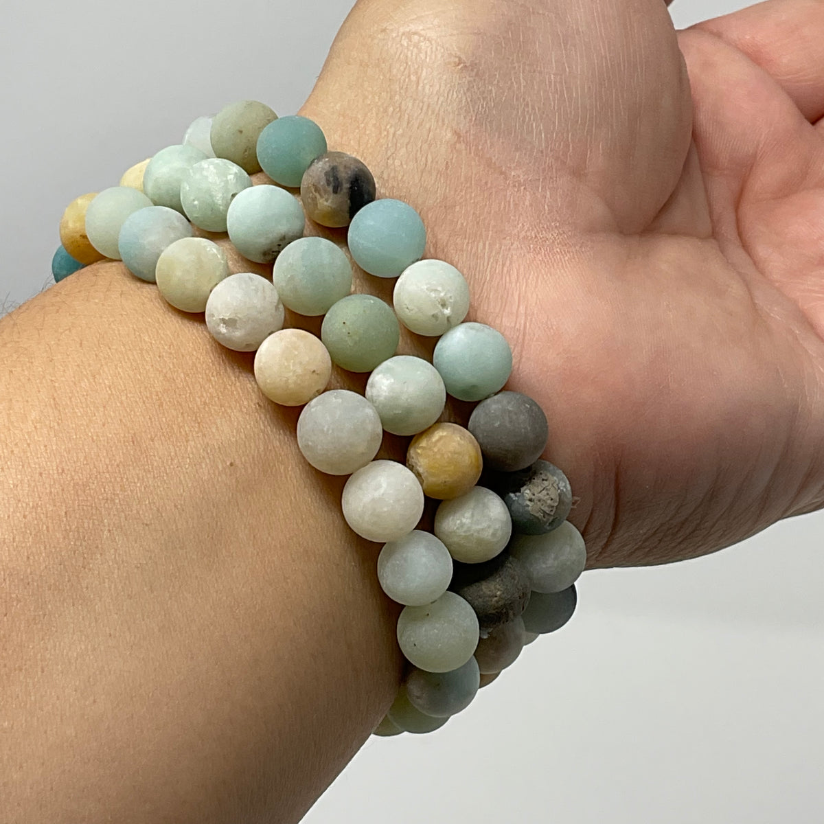 8MM Matte Caribbean Calcite Round Bracelet