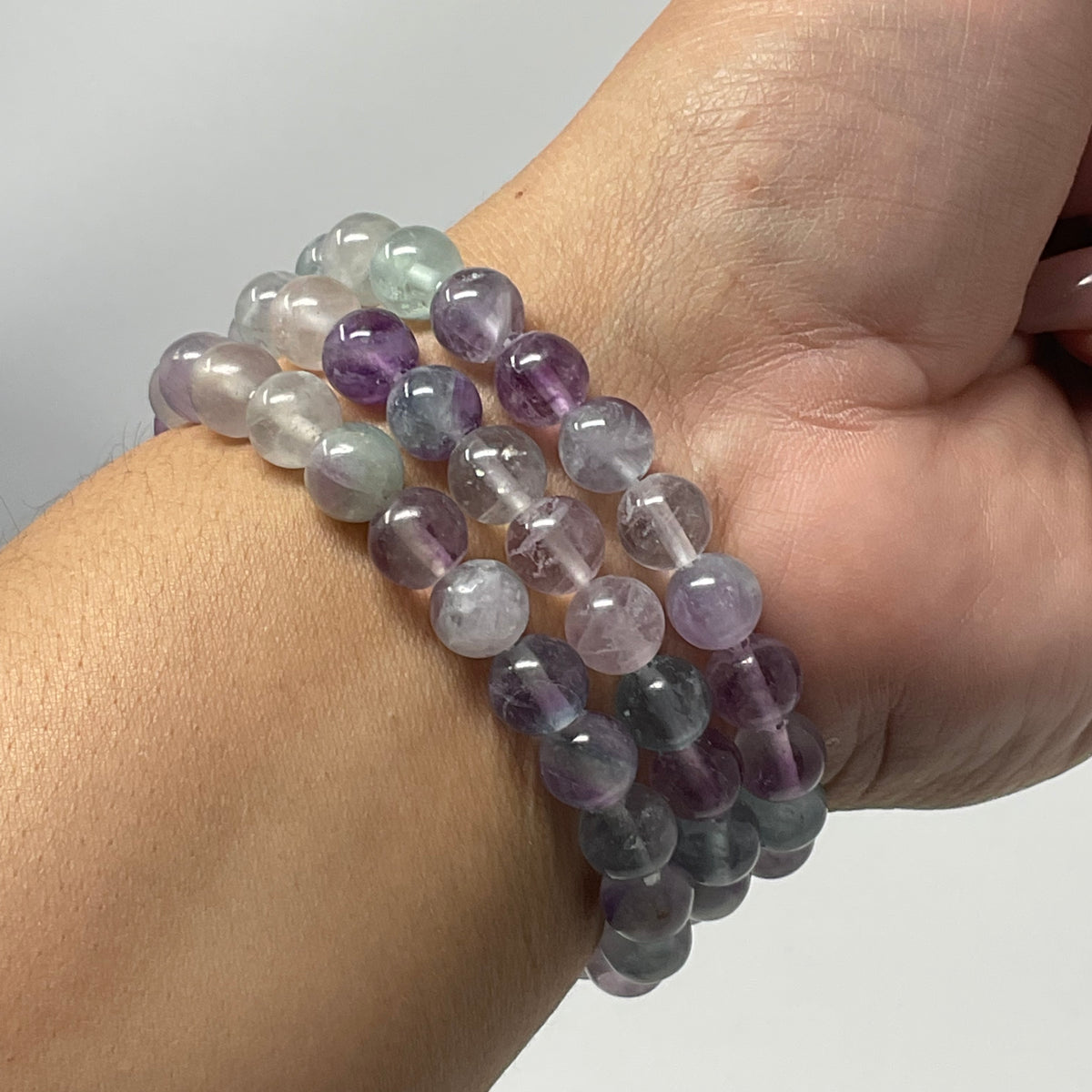 Fluorite 8mm Round Bracelets