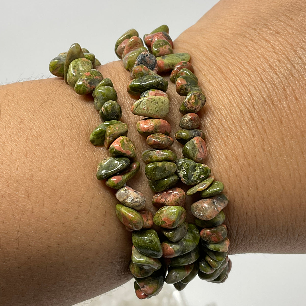 Unakite Chip Bracelet