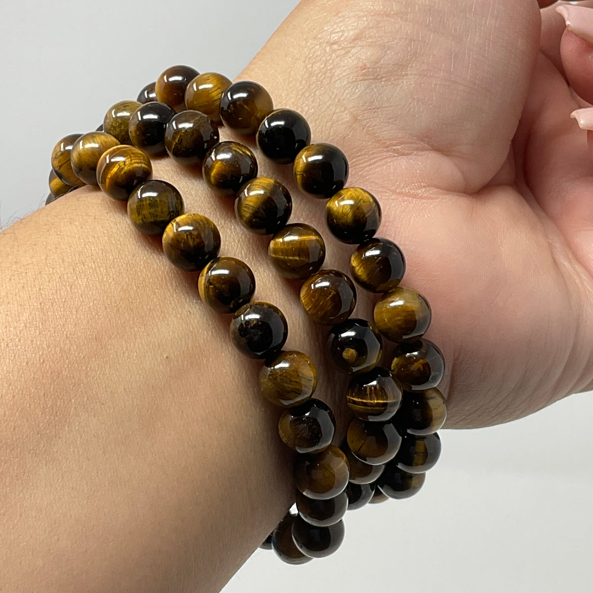 Yellow Tiger Eye 8mm Round Bracelet