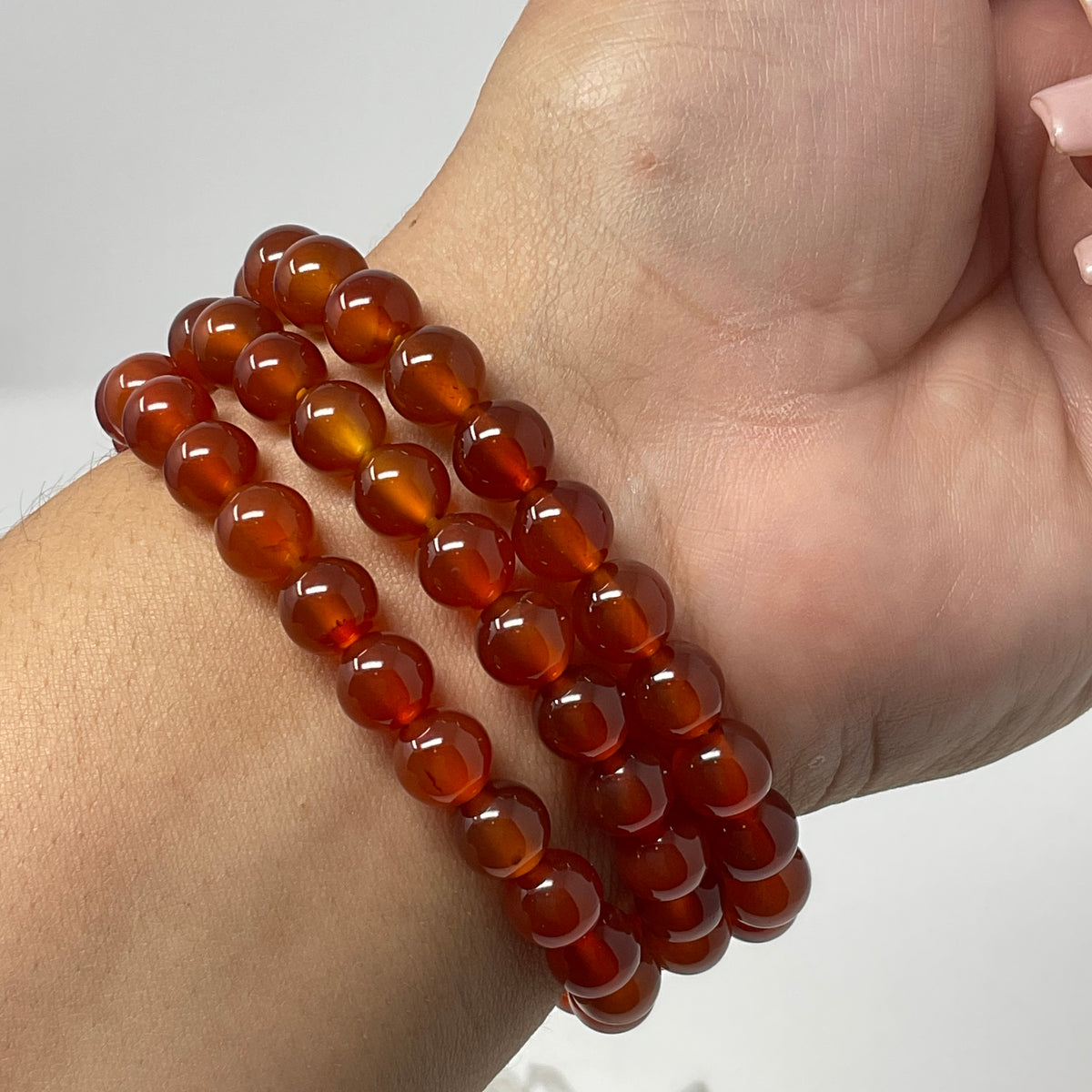 Carnelian 8mm Round Bracelet