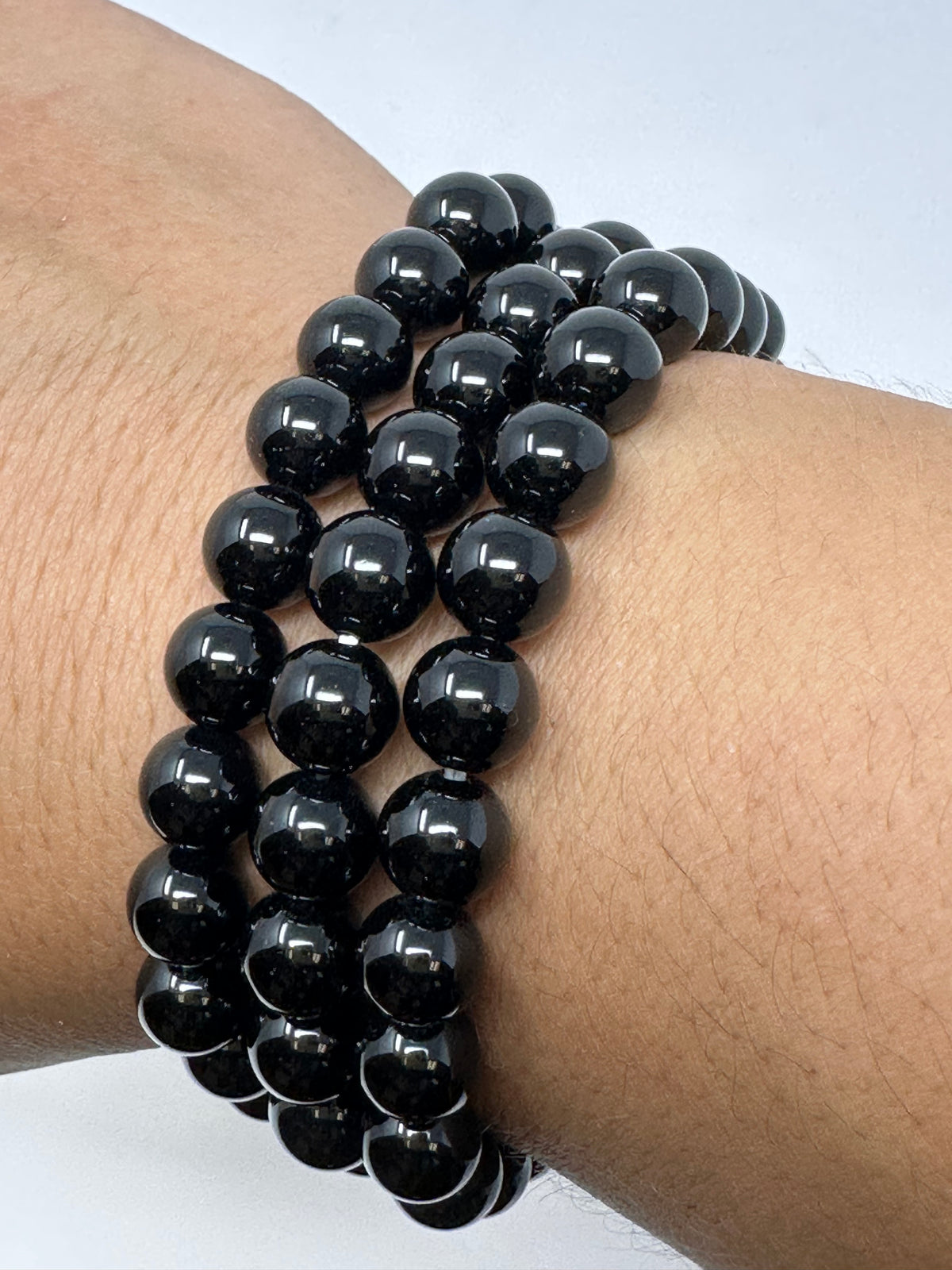 Black Agate 8mm Round Bracelet