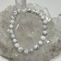 White Howlite 8mm Round Bracelet - WorldWideMinerals-beads