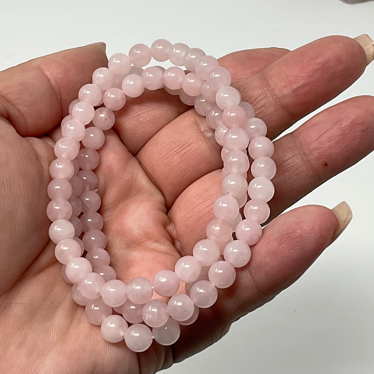 Rose Quartz 6mm Round Bracelet