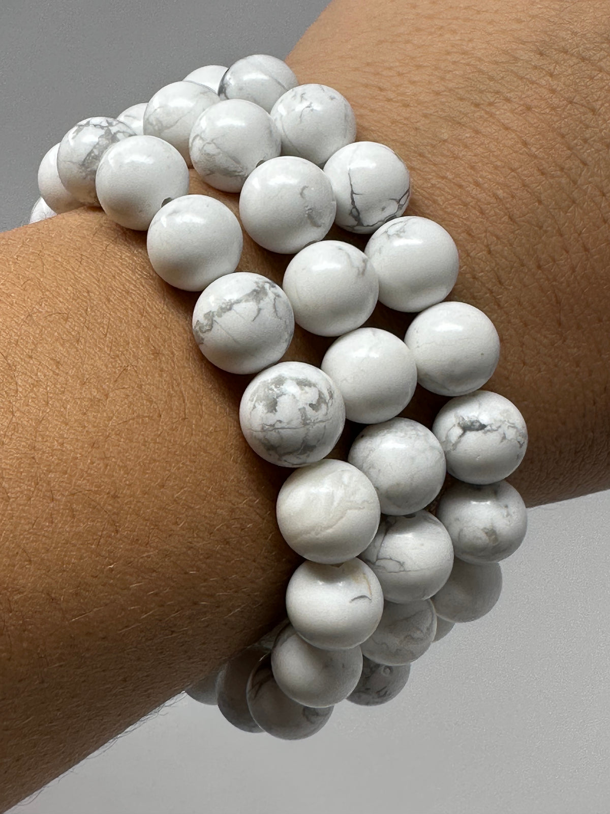 White Howlite 10mm Round Bracelet