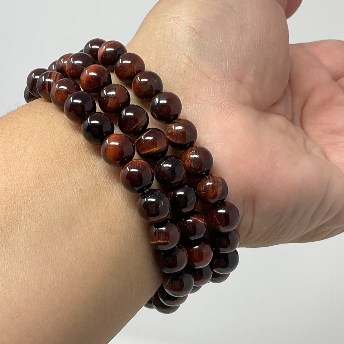 Red Tiger Eye 8mm Round Bracelet