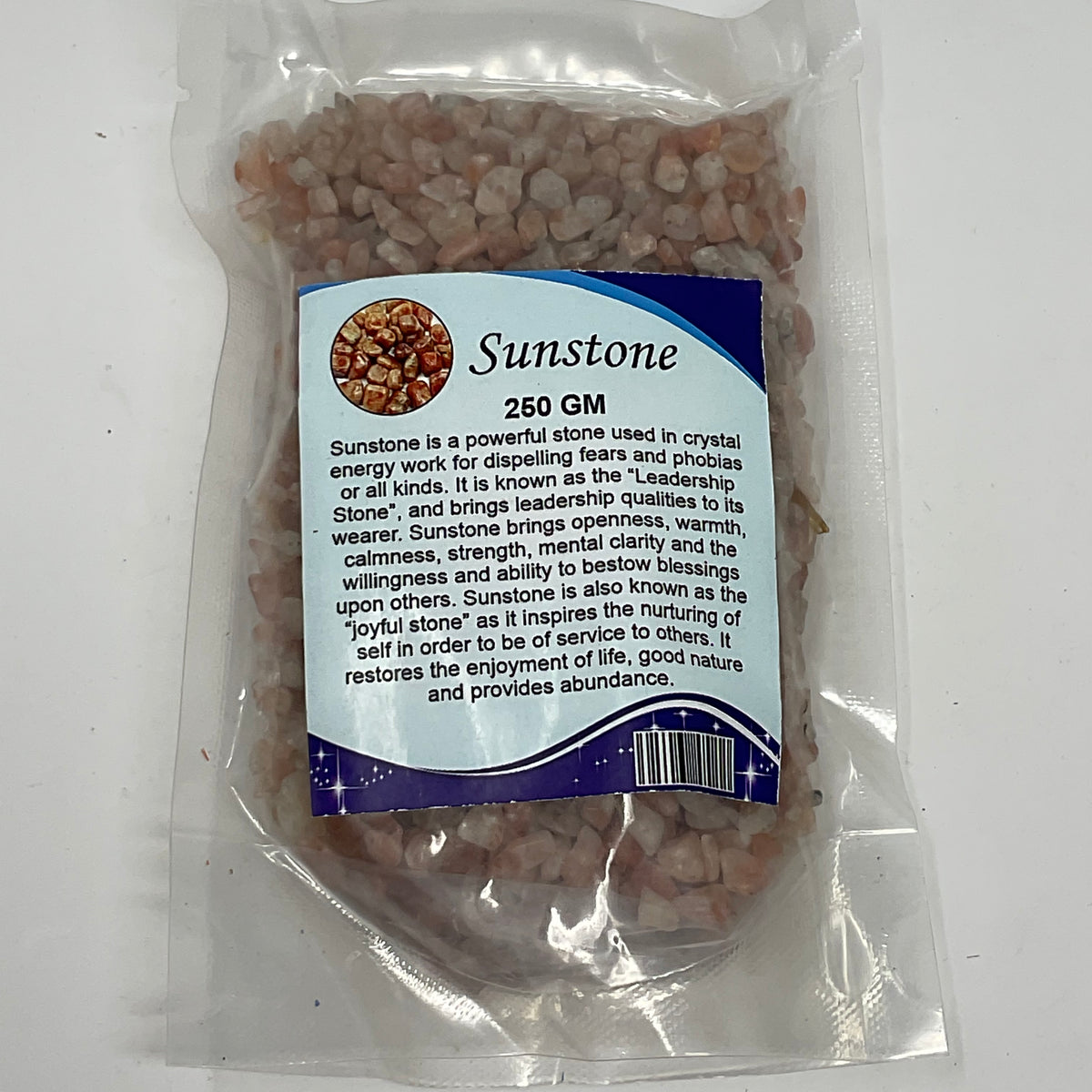 Sunstone Loose Chip Minerals In Bag