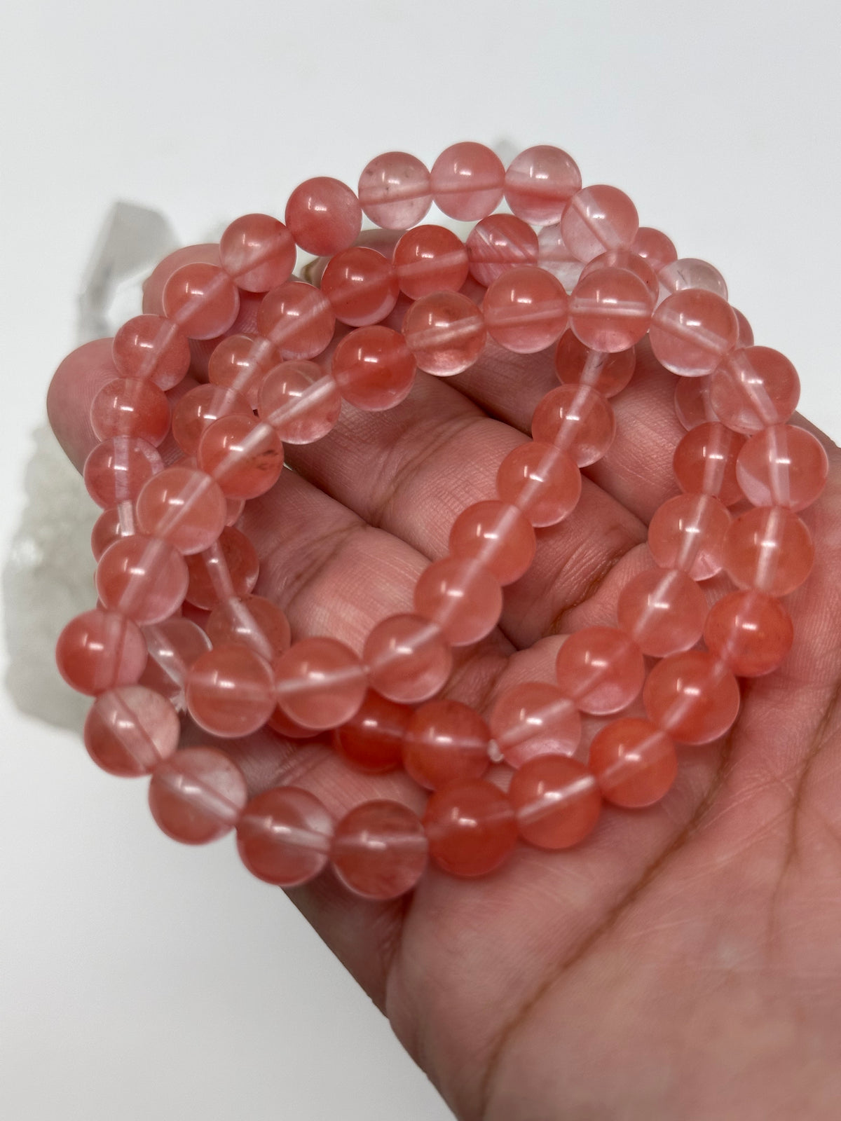 8MM Cherry Quartz Round Bracelet