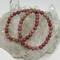 Pink Rhodonite 6mm 2-Piece Round Bracelet Set - WorldWideMinerals-beads