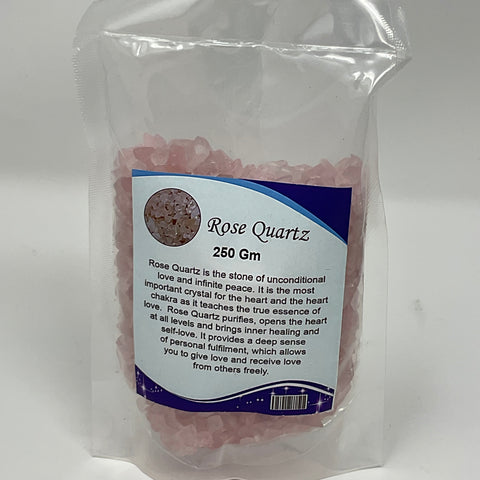 Rose Quartz Loose Chip Minerals In Bag