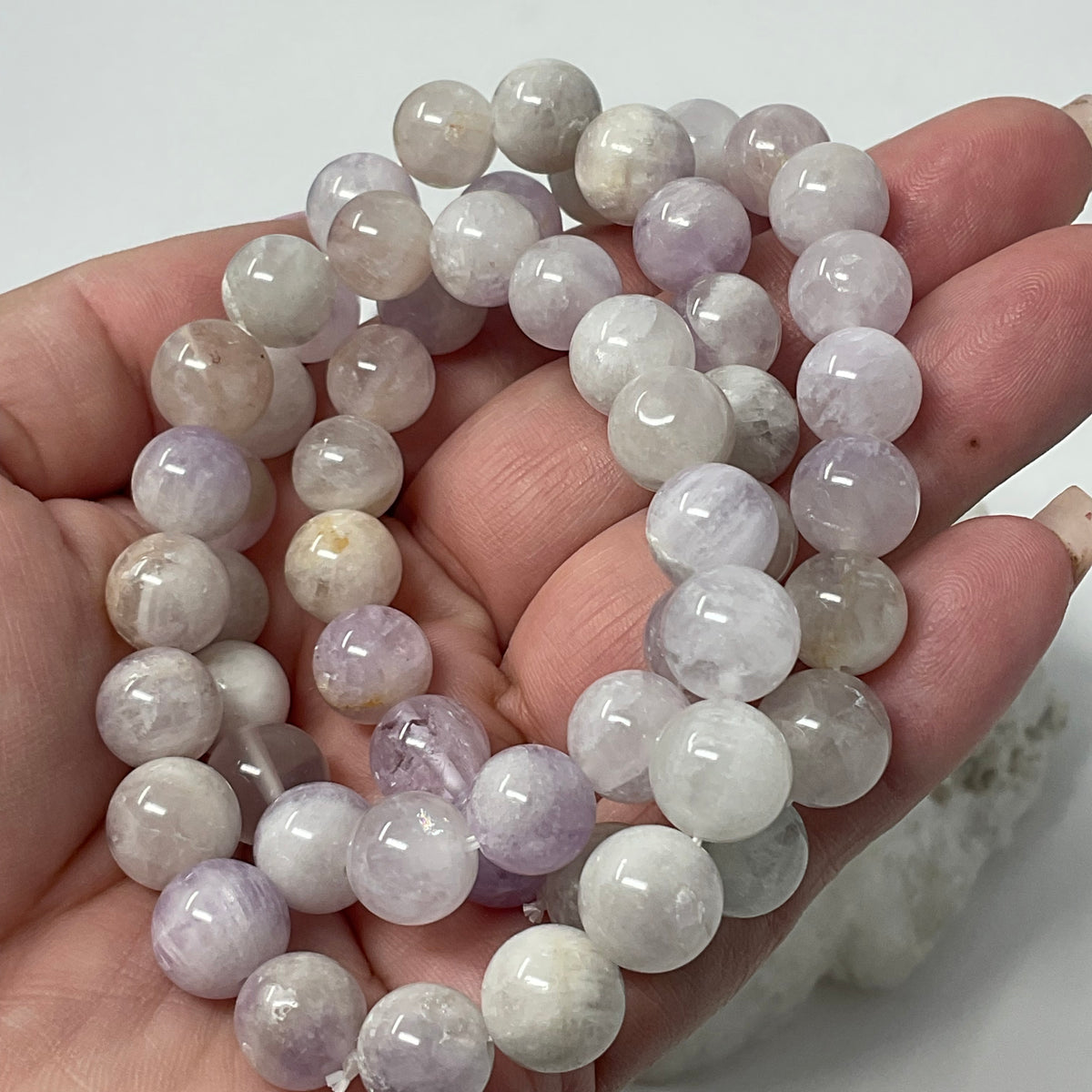 Phantom Lavender Amethyst 10mm Round Bracelet