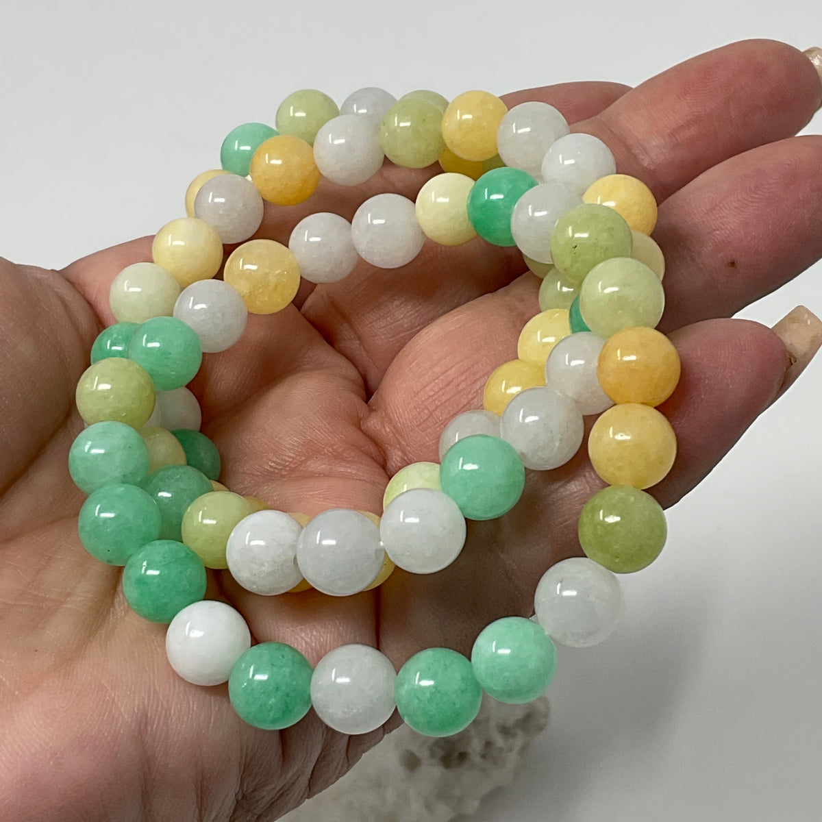 Multi-Color Jade 8mm Round Bracelet